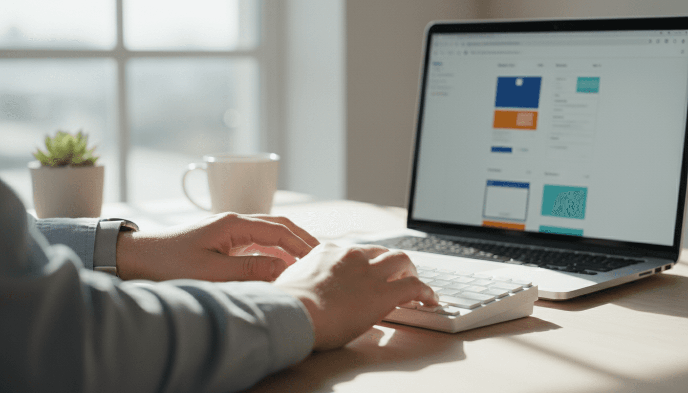 Web designer working on responsive website layout