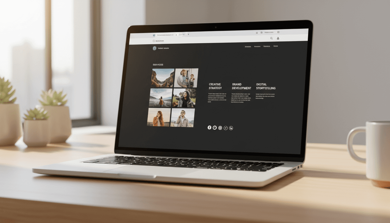Standard Package - Website with gallery and service pages on laptop