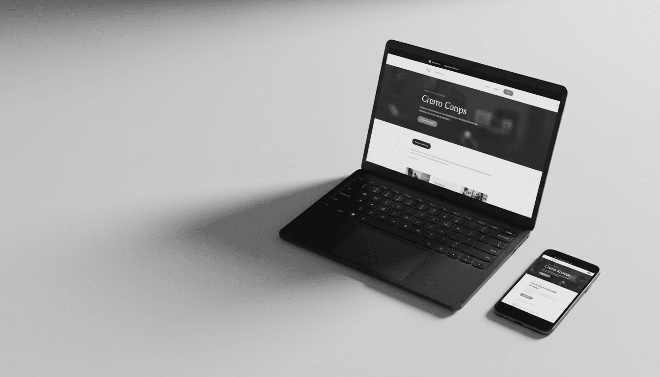 Responsive website design displayed across laptop and mobile devices